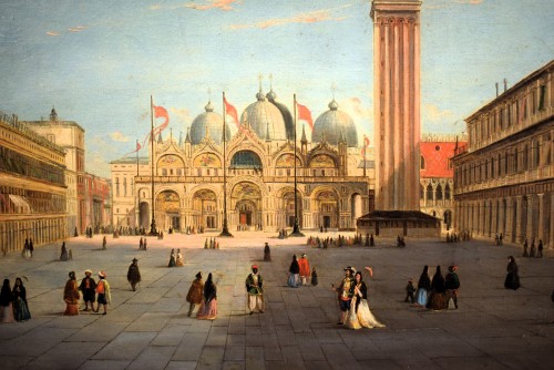 Tableaux et dessins Tableaux XVIIIe siècle - Venise, Place Saint-Marc - École vénitienne de la fin du 18e siècle